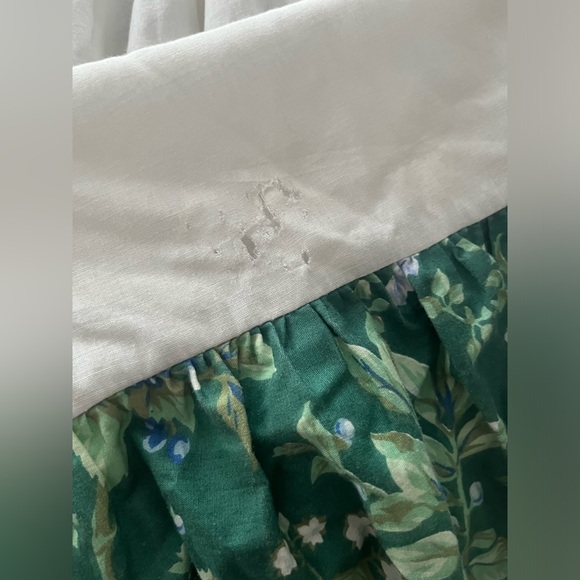 Vintage 90s Green Blue Bramble Berry Floral Laura Ashley Twin Dust Ruffle - Picture 6 of 7